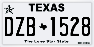 TX license plate DZB1528