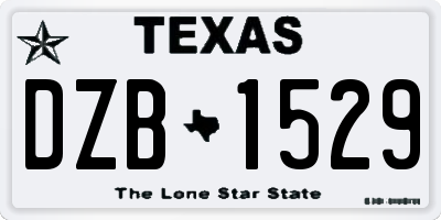 TX license plate DZB1529