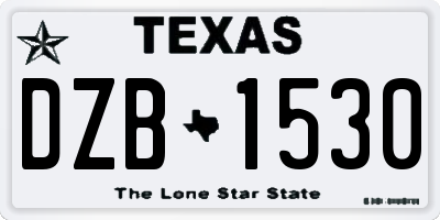 TX license plate DZB1530