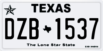 TX license plate DZB1537
