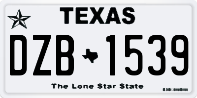 TX license plate DZB1539