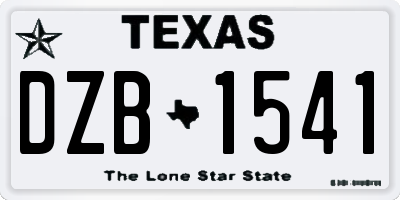 TX license plate DZB1541