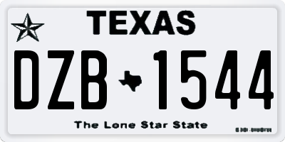 TX license plate DZB1544
