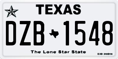 TX license plate DZB1548