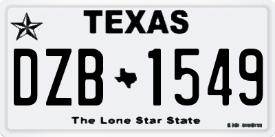 TX license plate DZB1549