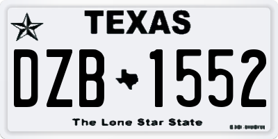 TX license plate DZB1552
