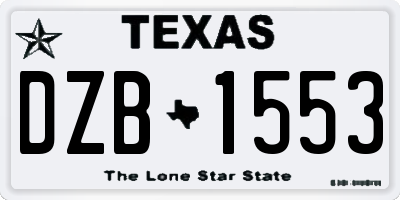 TX license plate DZB1553