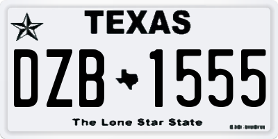 TX license plate DZB1555