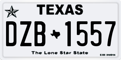 TX license plate DZB1557