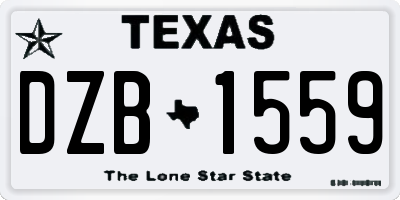 TX license plate DZB1559