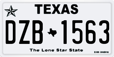 TX license plate DZB1563