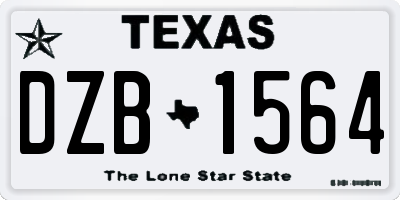 TX license plate DZB1564