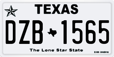 TX license plate DZB1565