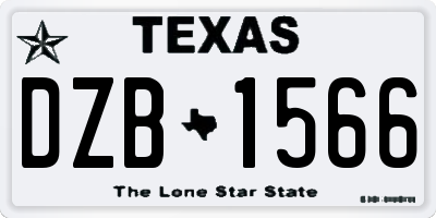 TX license plate DZB1566