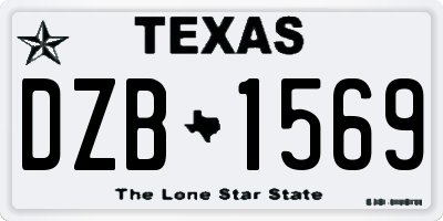 TX license plate DZB1569