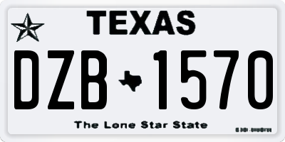 TX license plate DZB1570