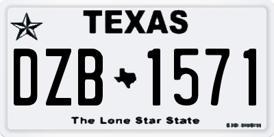 TX license plate DZB1571