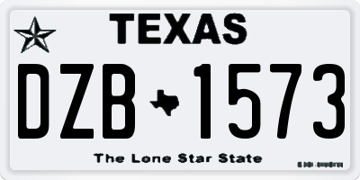 TX license plate DZB1573