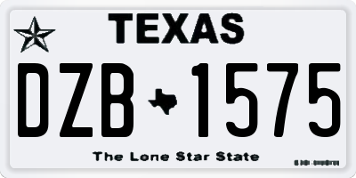 TX license plate DZB1575