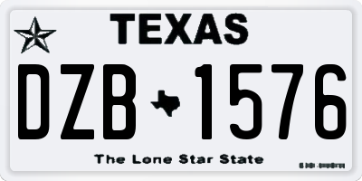 TX license plate DZB1576