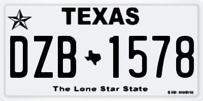 TX license plate DZB1578