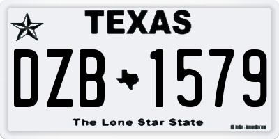 TX license plate DZB1579