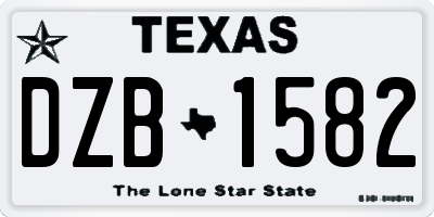 TX license plate DZB1582