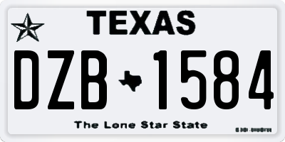 TX license plate DZB1584