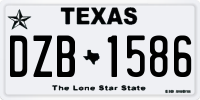 TX license plate DZB1586
