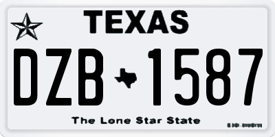 TX license plate DZB1587