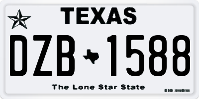 TX license plate DZB1588