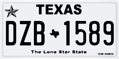 TX license plate DZB1589