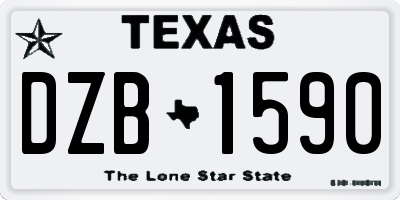 TX license plate DZB1590