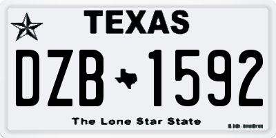 TX license plate DZB1592
