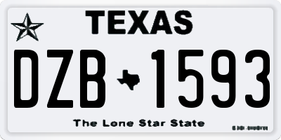 TX license plate DZB1593