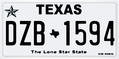 TX license plate DZB1594