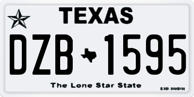 TX license plate DZB1595