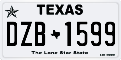 TX license plate DZB1599