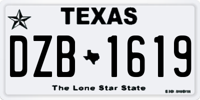TX license plate DZB1619