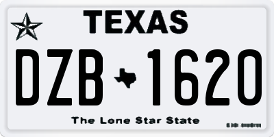 TX license plate DZB1620