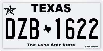 TX license plate DZB1622