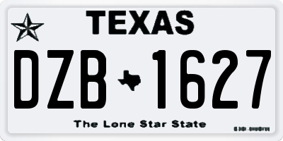 TX license plate DZB1627