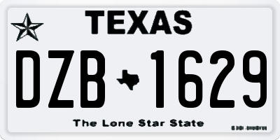 TX license plate DZB1629