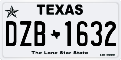 TX license plate DZB1632