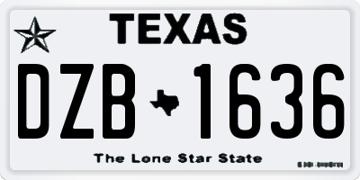 TX license plate DZB1636