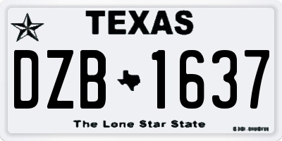 TX license plate DZB1637