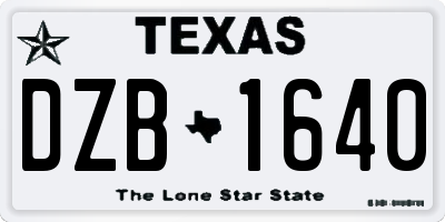 TX license plate DZB1640