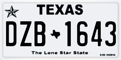 TX license plate DZB1643