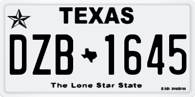 TX license plate DZB1645