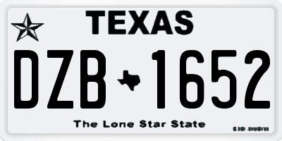 TX license plate DZB1652